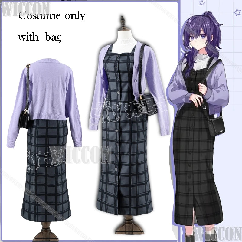 Project Sekai Asahina Mafuyu Cosplay Purple Sweater Dress Wig Daily Girls 25-ji Nightcord de Expo Uniform Bag Navidad Carnival
