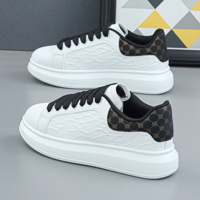 Luxury Men's Shoes 2025 Men Leather Sneakers Thick Soled Board Shoes Tennis Shoes New Casual Shoes Walking Shoes for Men & Women