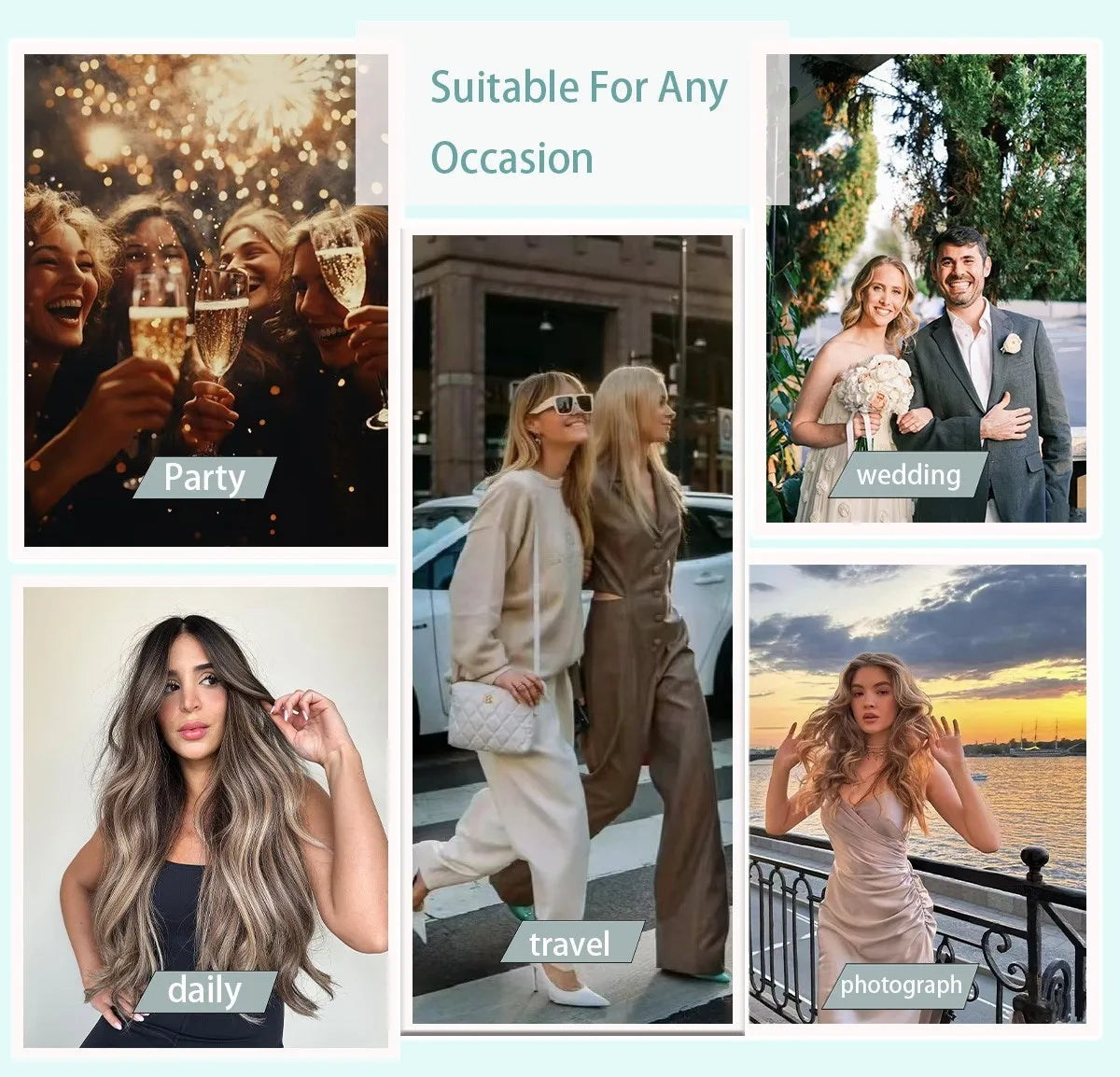 Long Natural Wavy Chestnut brown Wig Realistic And Natural Luxury Synthetic Lace Wigs For Women Cosplay Party