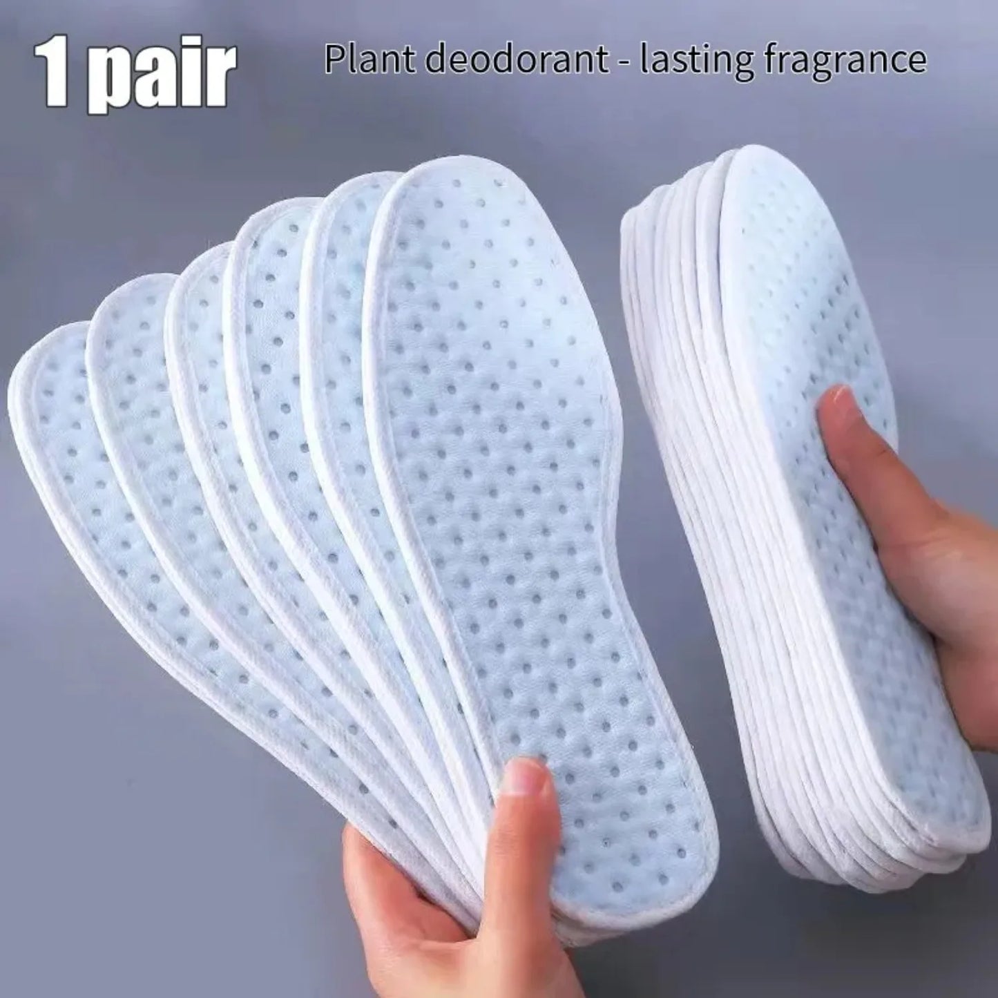 1 Pair Bamboo Charcoal Antibacterial Insoles Plant Deodorant Thick Shock Absorbing for Running Sports