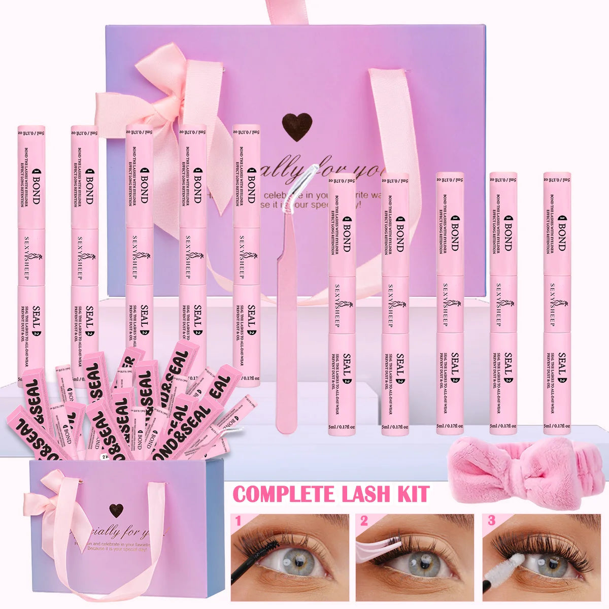 Lash Bond and Seal Waterproof Strong Hold Lash Cluster Glue for Eyelash Long Lasting Eyelash Makeup Tool