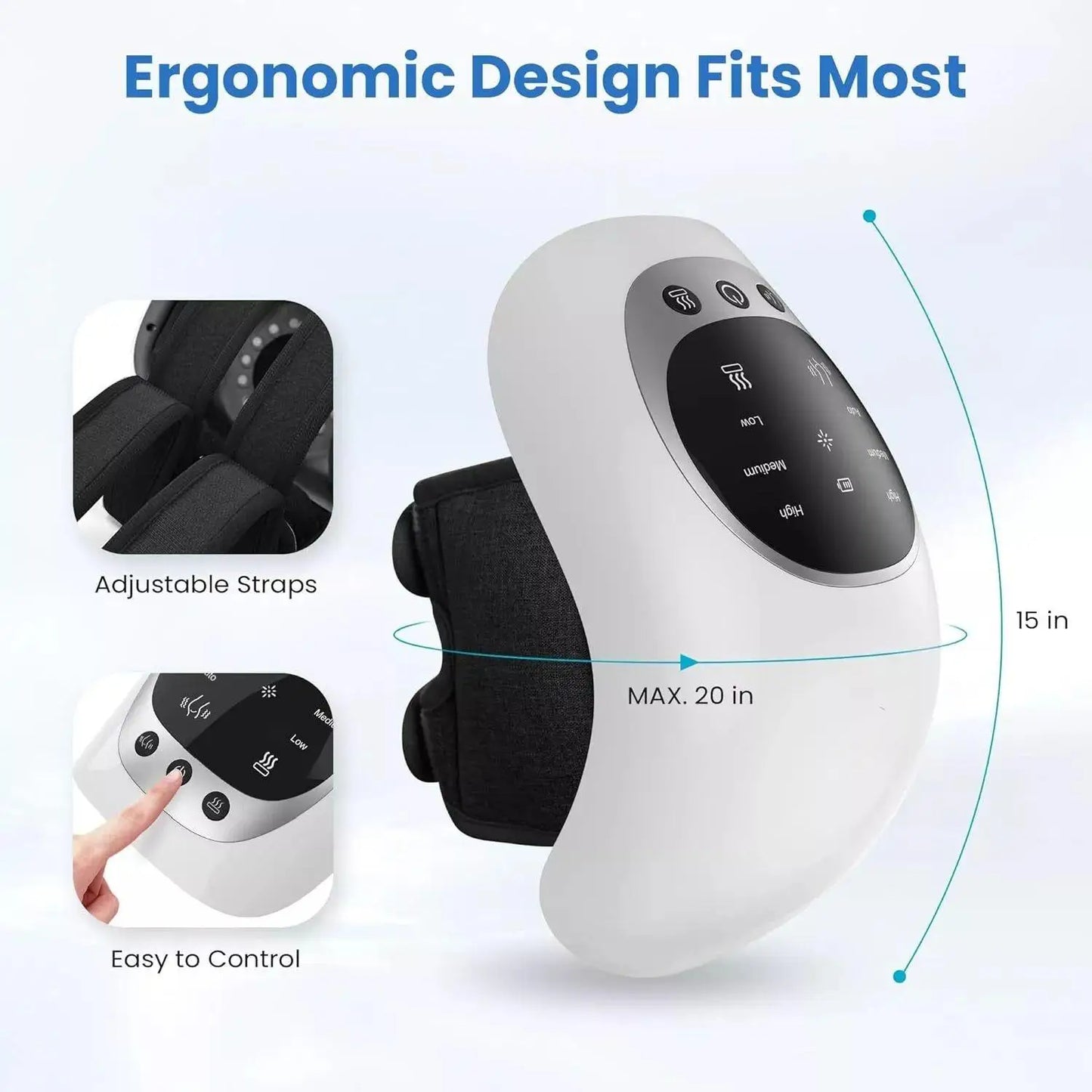 3 in 1 Cordless Knee Massager with Red Light and Vibration Knee Brace Machine for Knee Muscle Relaxation Gifts for Women Men