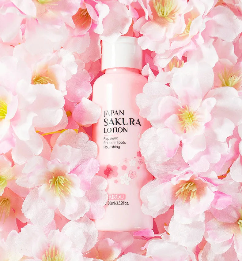LAIKOU Sakura Face Lotion Moisturizing Essence Shrink Pores Repairing Improve Skin Elasticity 100ML