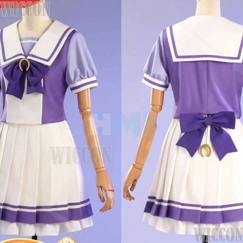 Gold Ship Uma Musume Pretty Derby Anime Cosplay Purple Sailor Dress Wig Toukai Teiou School Uniform Halloween Navidad Carnaval