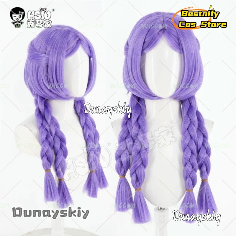 bCs@AUnbreakable Vow Yunara Cosplay Costume Anime Game Outfit for Women . Sexy Design Purple Styled Halloween Party Wig