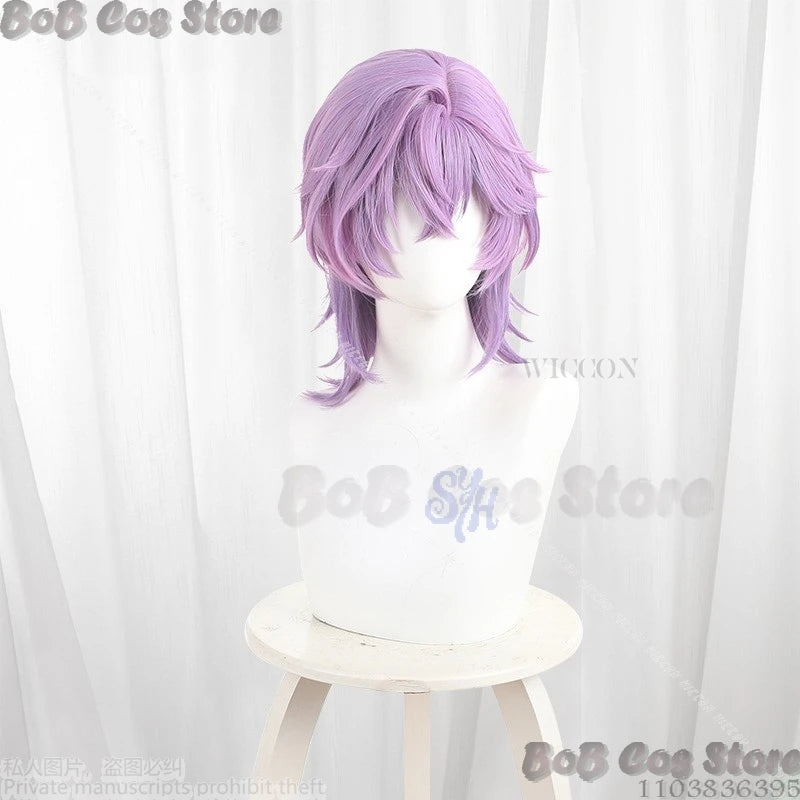 Game Genshin Impact Cosplay Durin Costume Long Purple Gradient Wigs Heat Resistant Synthetic Halloween Party Carnival Outfit Cos