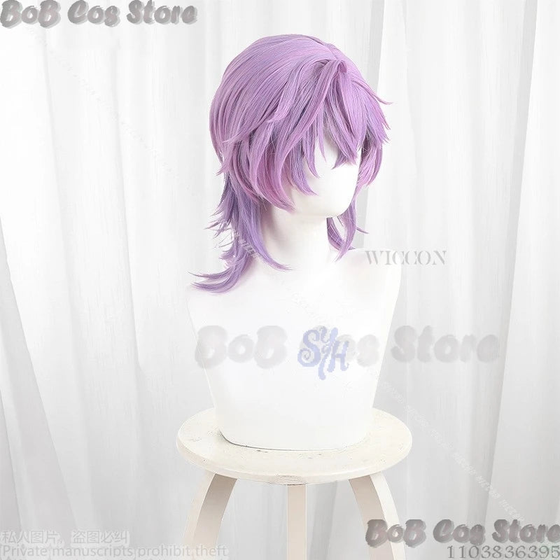 Game Genshin Impact Cosplay Durin Costume Long Purple Gradient Wigs Heat Resistant Synthetic Halloween Party Carnival Outfit Cos