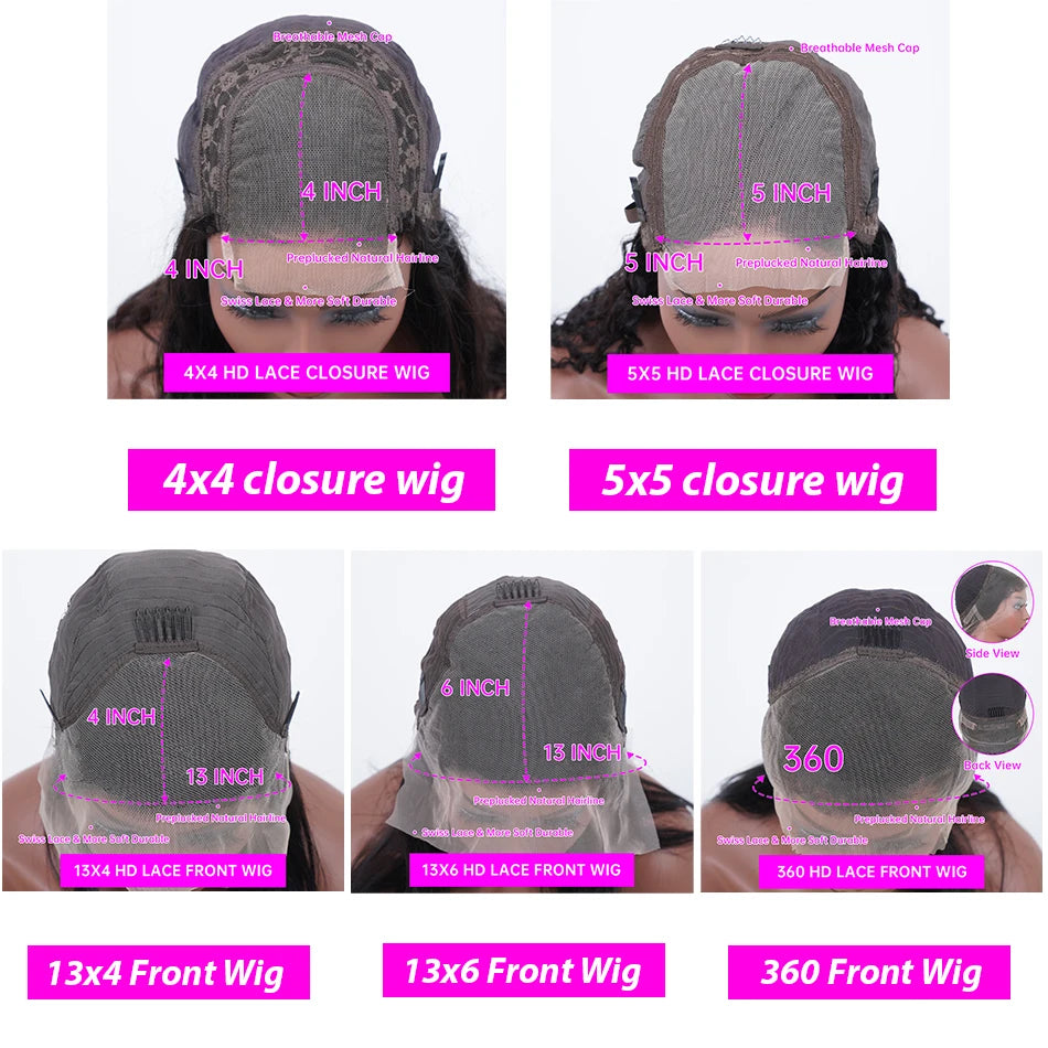 220% Full Lace 13x6 HD Lace Frontal Wig for Women 13x4 Frant Silky Straight Remy Human Hair Dark Black 5x5 Glueless Pre Plucked