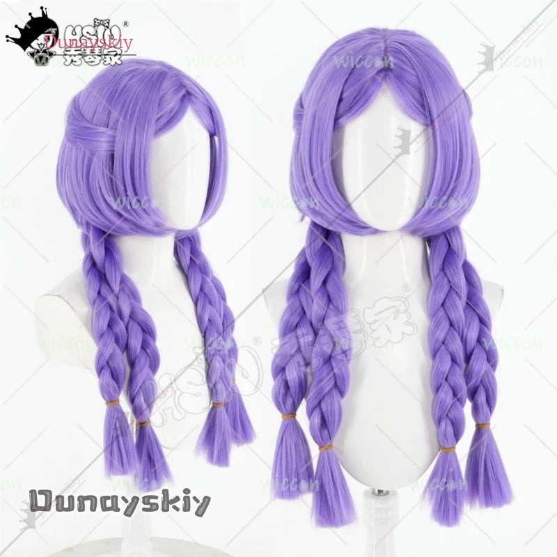 YiNuo@AUnbreakable Vow Yunara Cosplay Costume Anime Game Outfit for Women . Sexy Design Purple Styled Halloween Party Wig