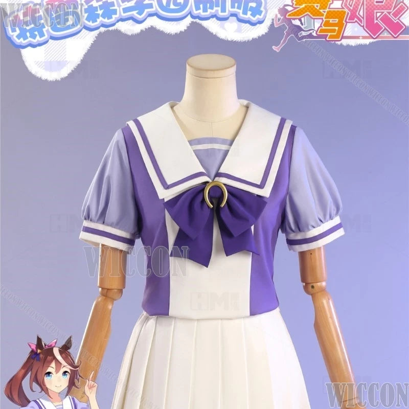Gold Ship Uma Musume Pretty Derby Anime Cosplay Purple Sailor Dress Wig Toukai Teiou School Uniform Halloween Navidad Carnaval