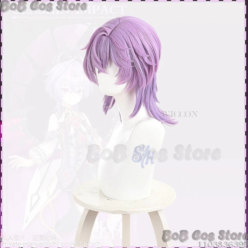 Game Genshin Impact Cosplay Durin Costume Long Purple Gradient Wigs Heat Resistant Synthetic Halloween Party Carnival Outfit Cos
