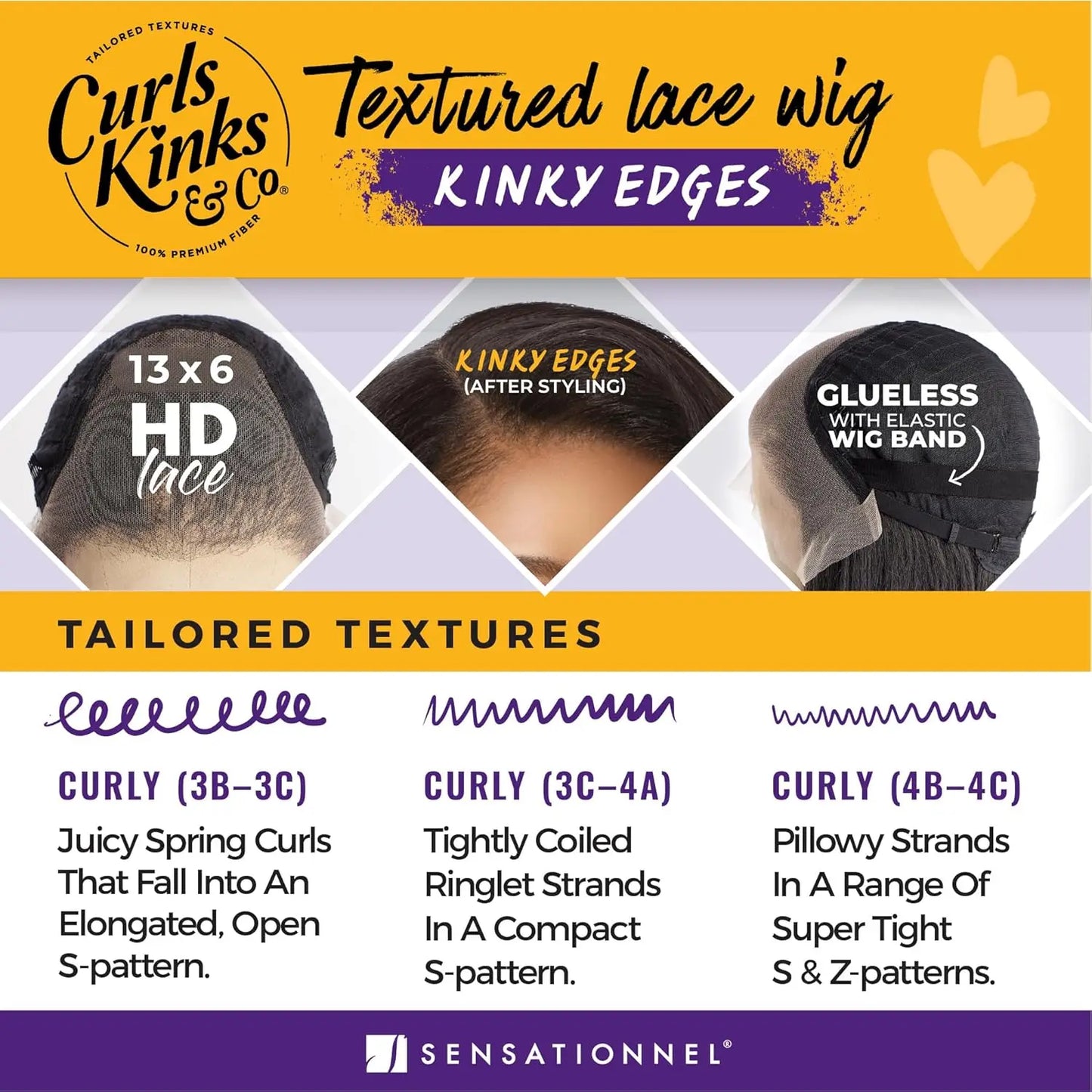 Sensationnel Curls Kinks N Co Glueless HD Lace Front Wig Kinky Edges 13X6 Kinky Layered Blow Out 14" - Effortless Style