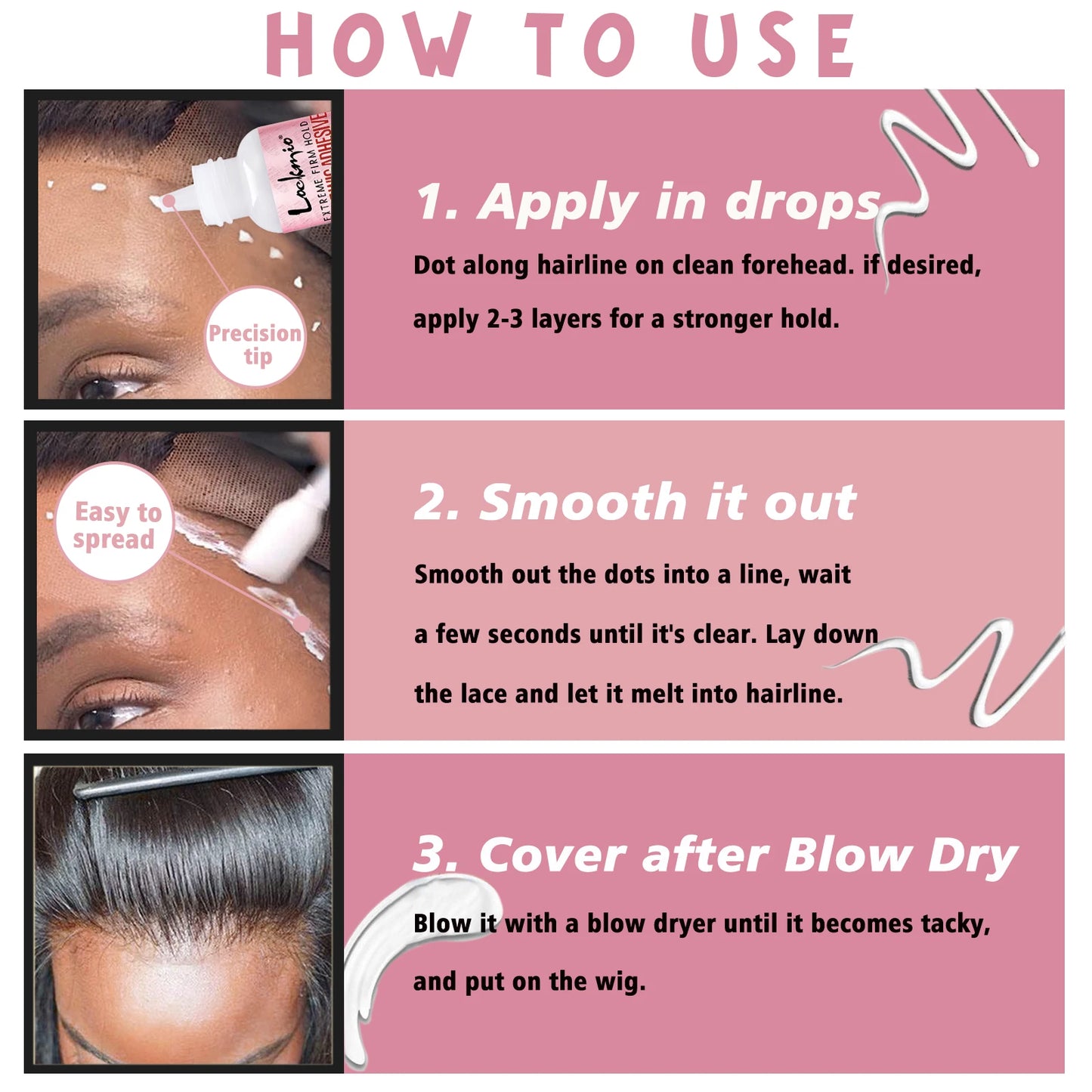 Lace Wig Dyeing and Installation Kit Lace Tint Mousse for Wig Invisible Adhesive Melting Spray for Wigs Front Closure & Remover