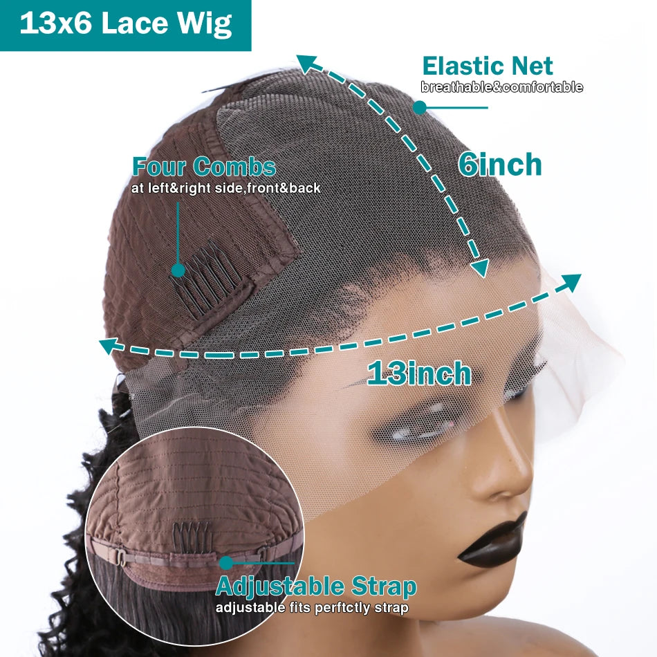 40 42 Inch HD 300% 13x6  Body Water Wave Lace Front Human Hair Wigs 13x4 Lace Frontal Wig 5x5 Glueless Closure Ready To Wear Wig