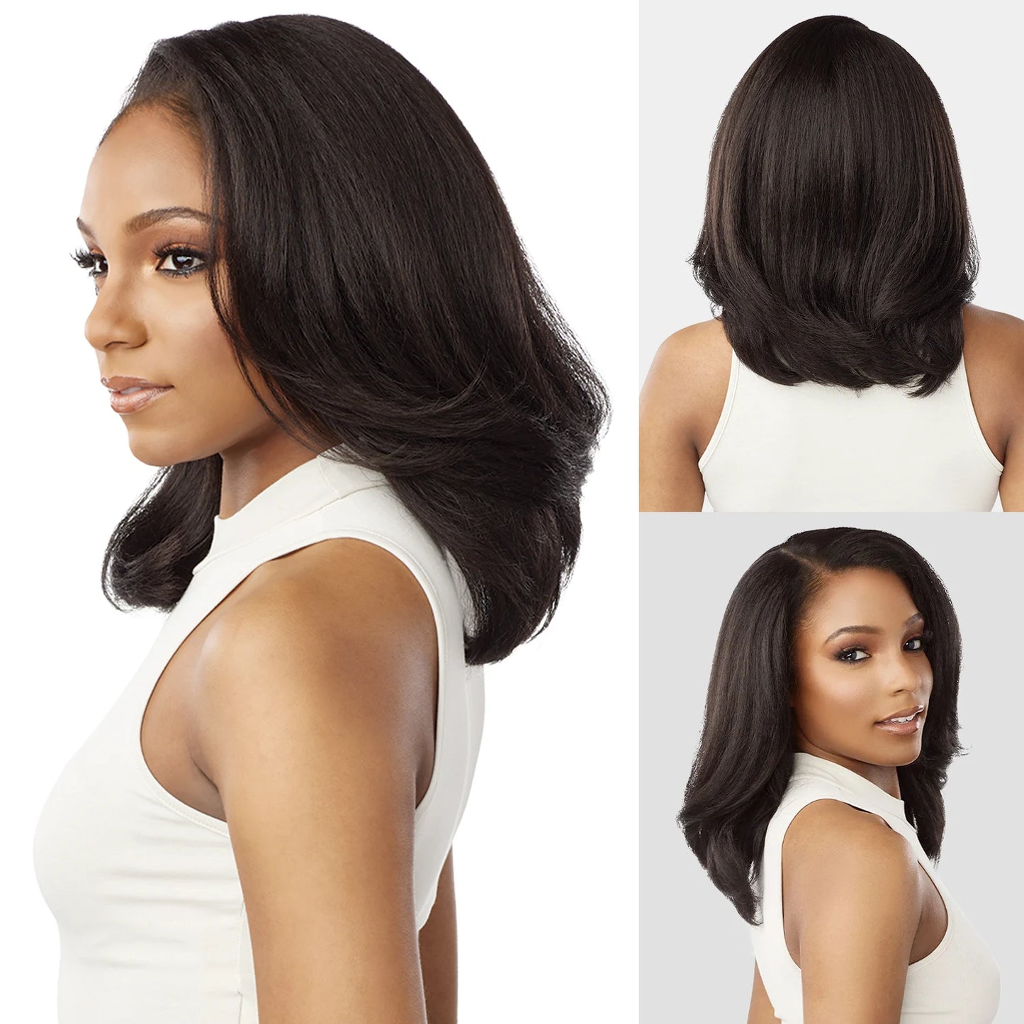 Sensationnel Curls Kinks N Co Glueless HD Lace Front Wig Kinky Edges 13X6 Kinky Layered Blow Out 14" - Effortless Style