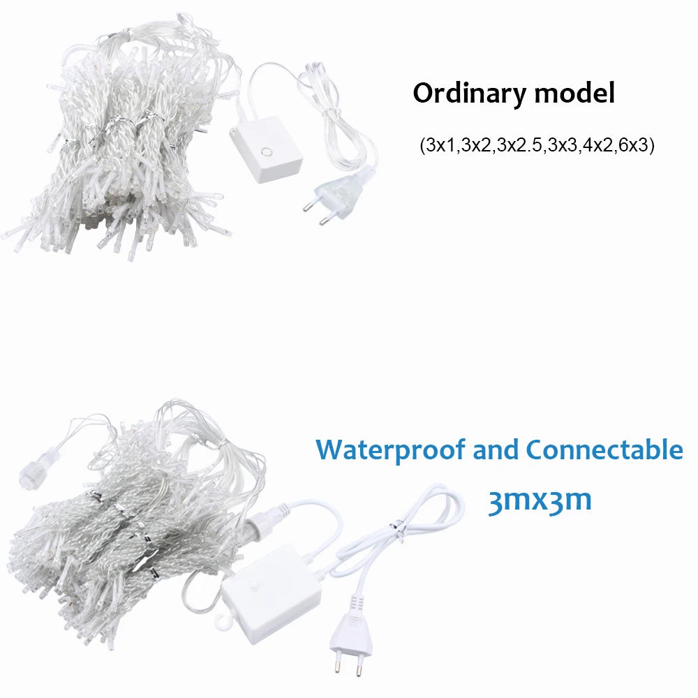 Led Icicle Curtain String Fairy Lights Christmas Lights Garland For Christmas New Year Wedding Home Room Patio Party Decoration