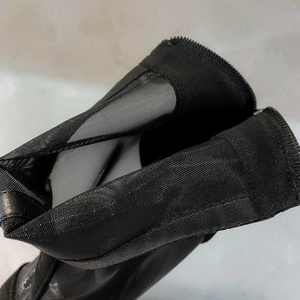 Sexy Mesh Boots Women Pointed Toe High Heels Woman's Shoes Thin Heel Pumps Ladies Party Wedding Sandals Cool Boot Female Booties