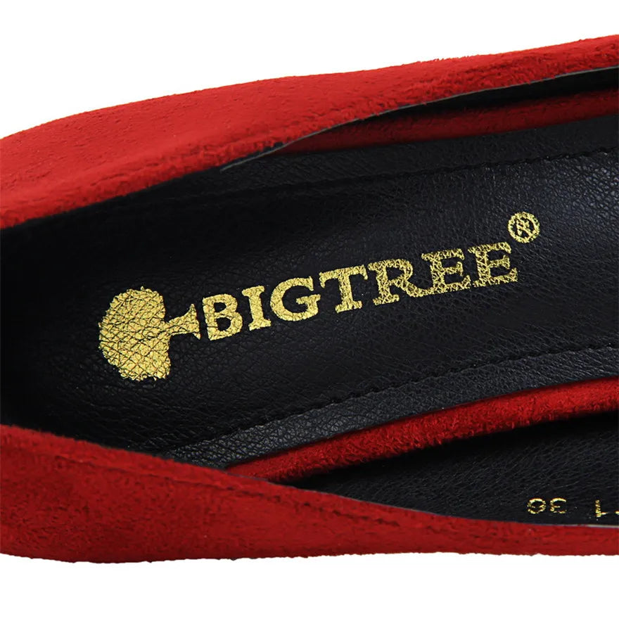 Concise Shallow Ladies Office Shoes 2025 New Soft Flock Pointed Toe Women Pumps Fashion High Heels Red Wedding Bride Shoes Woman