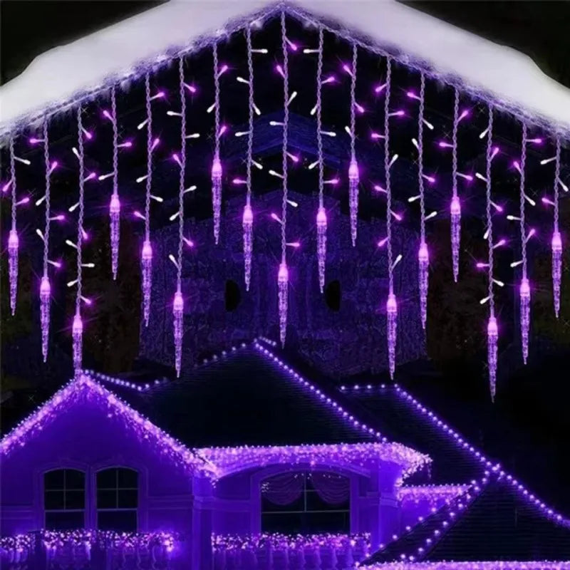 New Year Curtain Icicle Light Outdoor Eaves Decor String Lights Garden Party Yard Christmas Decoration for Home Holiday Garlands
