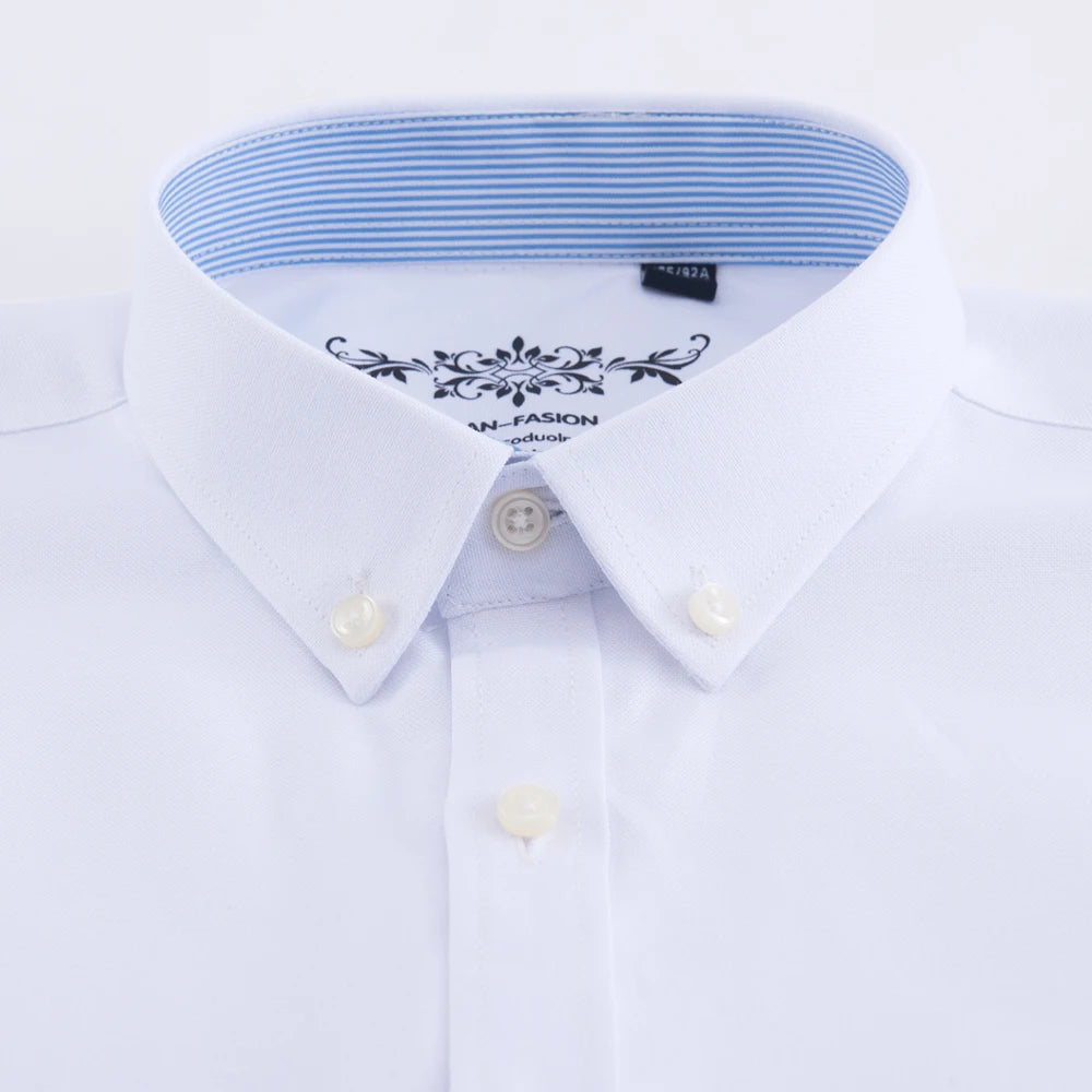 Men's Plaid Striped Oxford Long Sleeve Button-down Shirts with Pocket, Spring Fall 60% Cotton Thick Casual Menswear Clothing