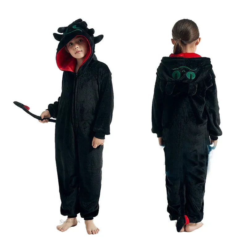 Kids Anime Leopard Cat Kigurumi Costume Cosplay Cartoon Jumpsuit for Children Halloween Christmas Girl Boy Hooded Pajamas Onesie