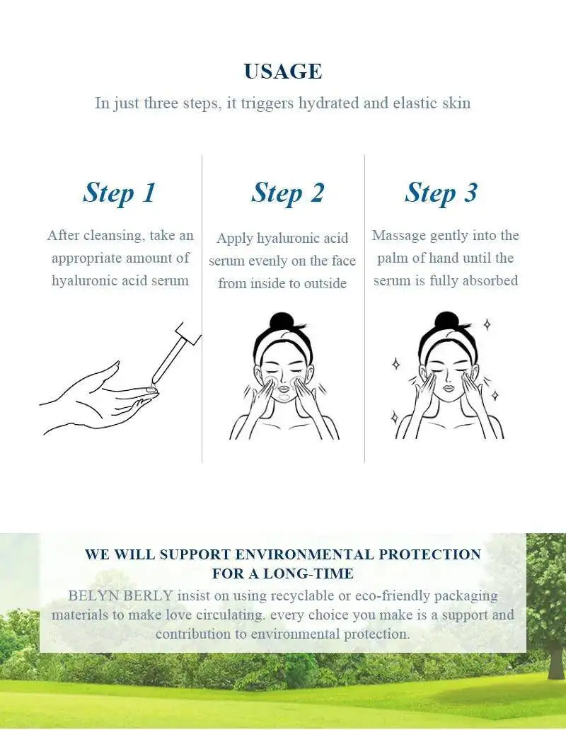 BELYN BERLY Hyaluronic Acid Face Serum 3PCS Hydrating and Moisturizing Facial Serum Skin Care Products