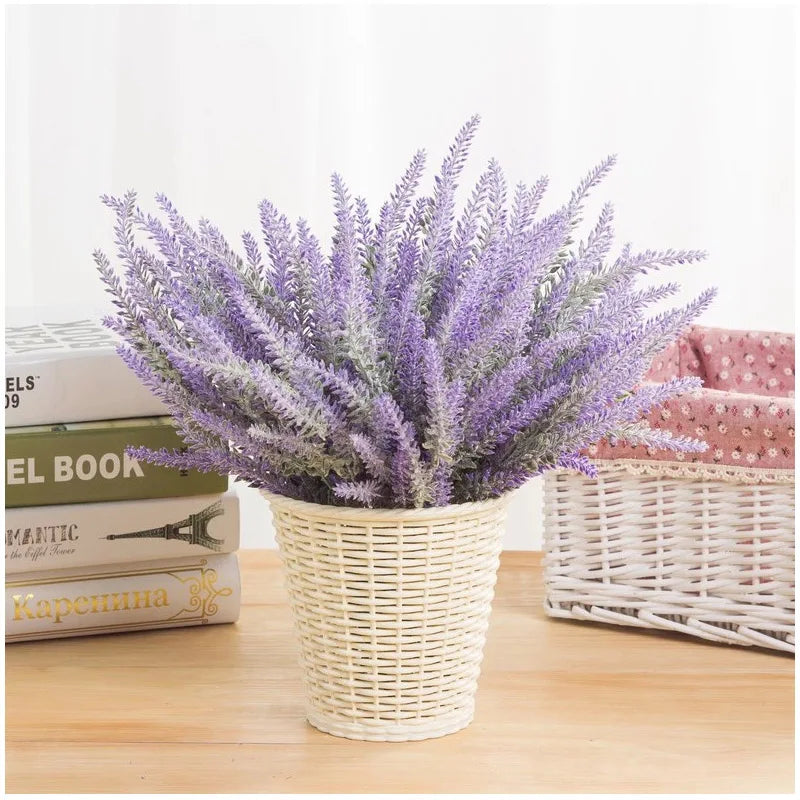 A Bunch of Provence Lavender Plastic Artificial Flowers False Plants Wedding Home Decoration Christmas Table Decoration