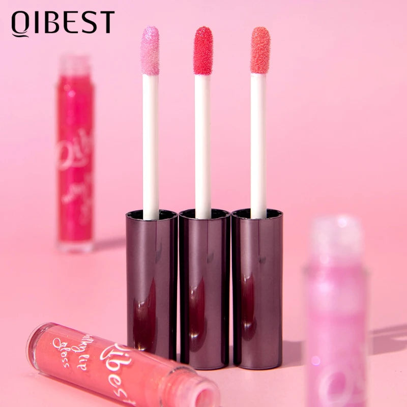 Shimmer Lip Gloss Sexy Makeup, Coral Pink Gold Sparkles Lip Glaze, Hydrating Glossy Jelly Finish Liquid Lipstick Pro Cosmetics