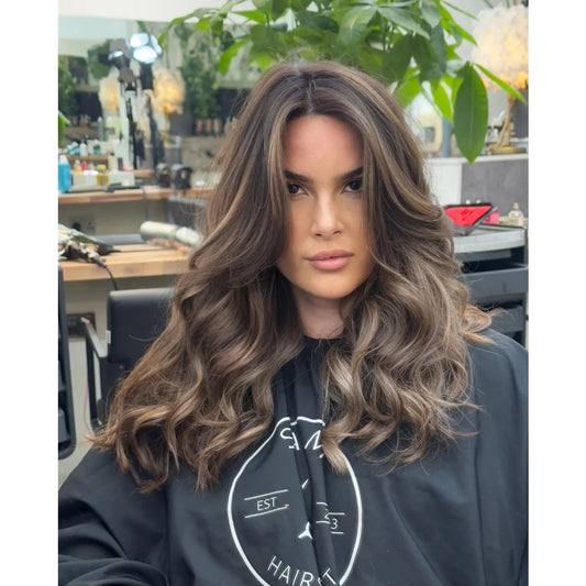 Long Natural Wavy Chestnut brown Wig Realistic And Natural Luxury Synthetic Lace Wigs For Women Cosplay Party