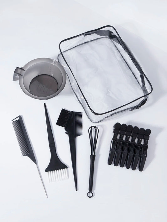 11pcs professional hair dye set with hair dye brush comb, clip, dye stirrer, suitable for hair salons,special for real hair wigs