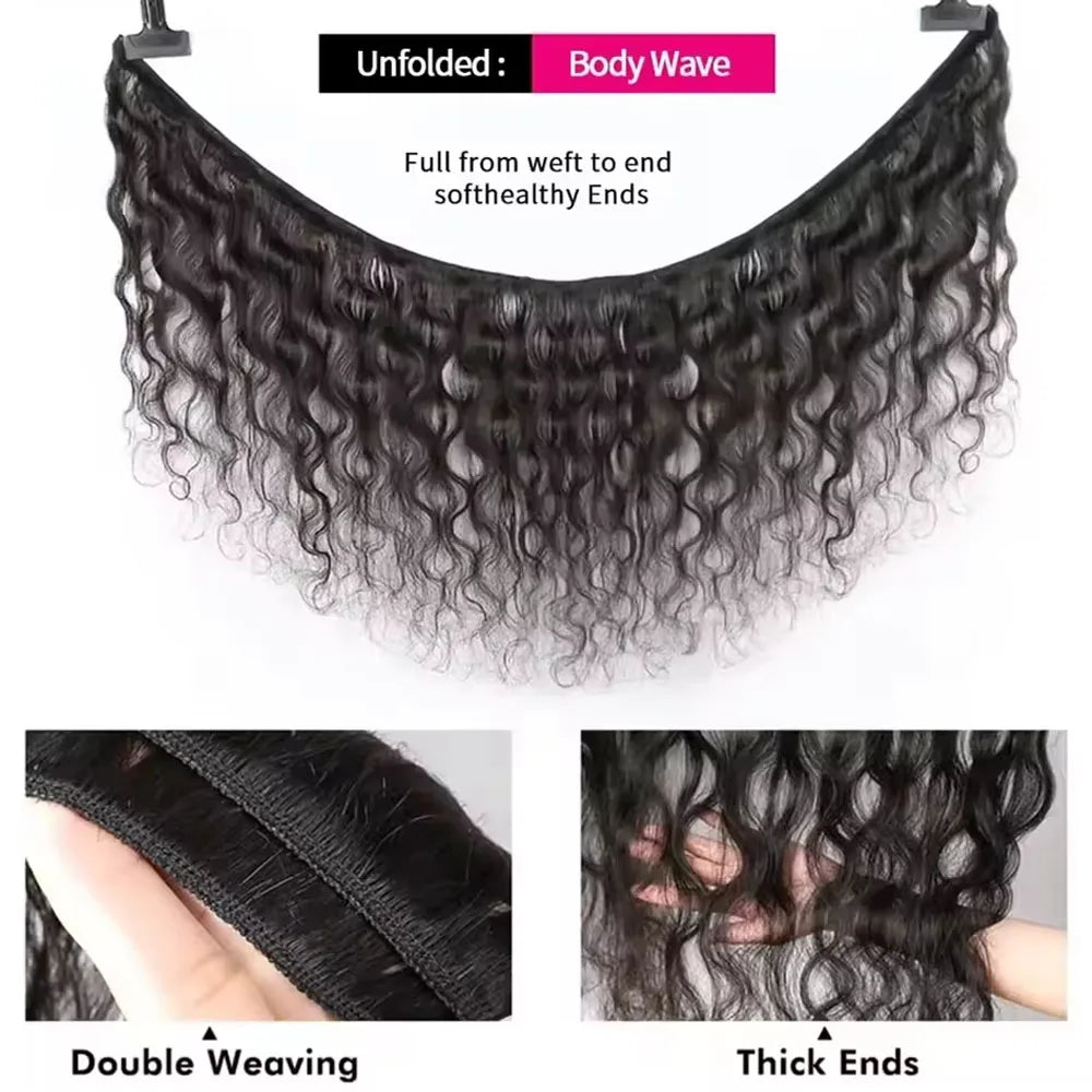 30 40 Inch Body Wave Bundles 100% Real Raw Human Hair Extensions Wet And Wavy Remy Weave Hair Bundles For Black Women