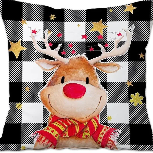 Christmas linen pillowcase, Santa Claus printed pillow, cushion cover, home living room decoration cushion cover