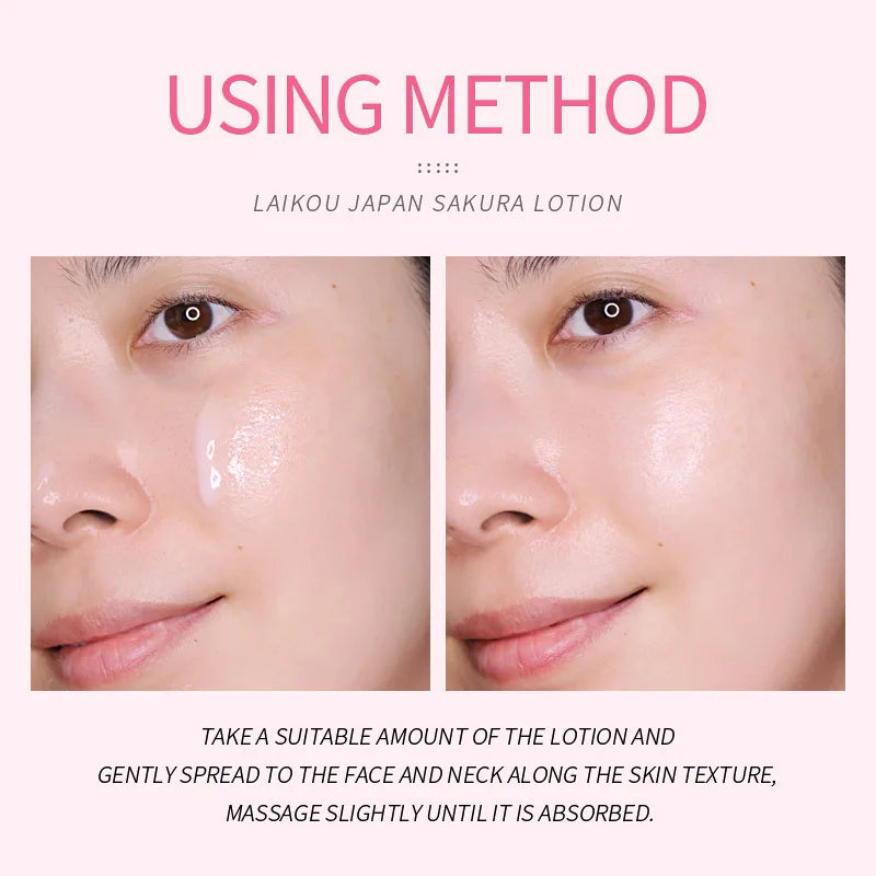 LAIKOU Sakura Face Lotion Moisturizing Essence  Shrink Pores Repairing  Improve Skin Elasticity  100ML