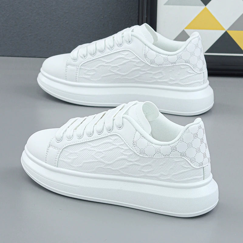Luxury Men's Shoes 2025 Men Leather Sneakers Thick Soled Board Shoes Tennis Shoes New Casual Shoes Walking Shoes for Men & Women