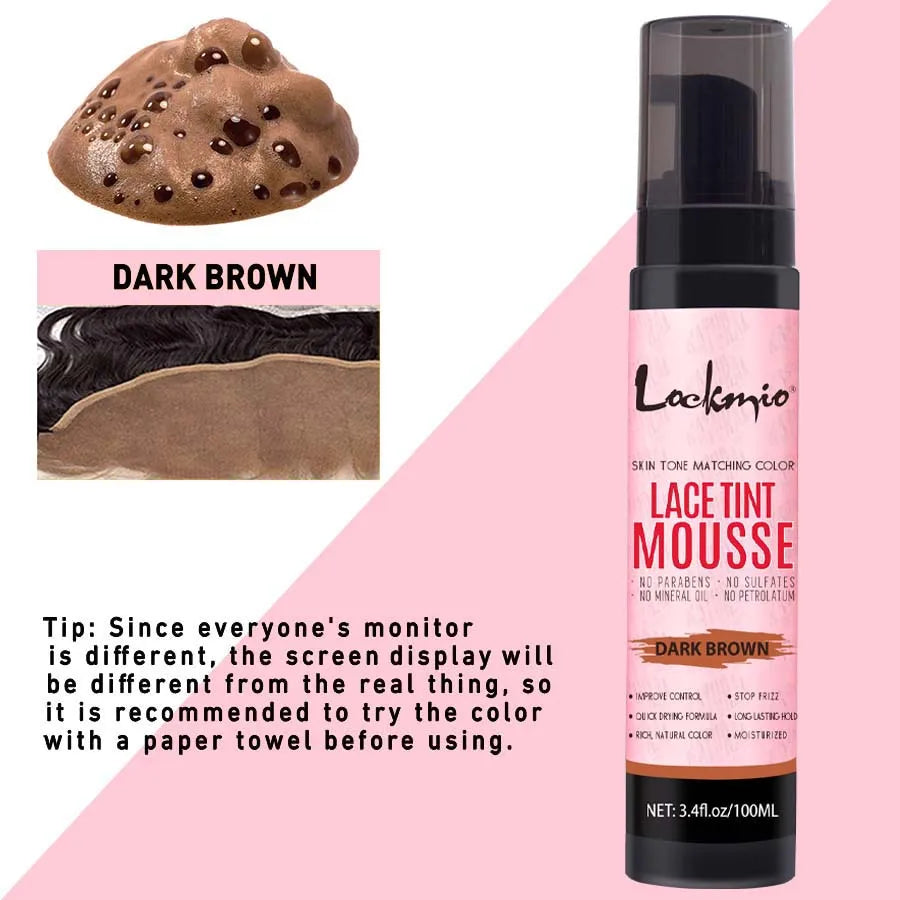 Lace Wig Dyeing and Installation Kit Lace Tint Mousse for Wig Invisible Adhesive Melting Spray for Wigs Front Closure & Remover