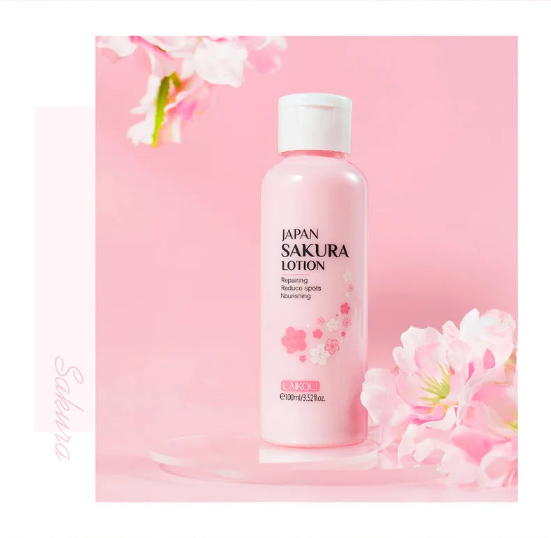 LAIKOU Sakura Face Lotion Moisturizing Essence  Shrink Pores Repairing  Improve Skin Elasticity  100ML