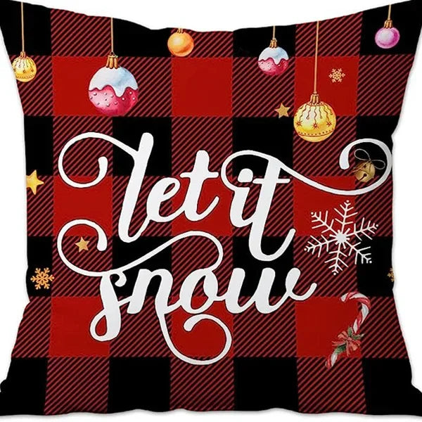 Christmas linen pillowcase, Santa Claus printed pillow, cushion cover, home living room decoration cushion cover