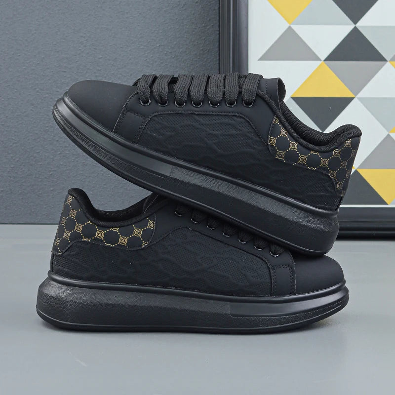 Luxury Men's Shoes 2025 Men Leather Sneakers Thick Soled Board Shoes Tennis Shoes New Casual Shoes Walking Shoes for Men & Women