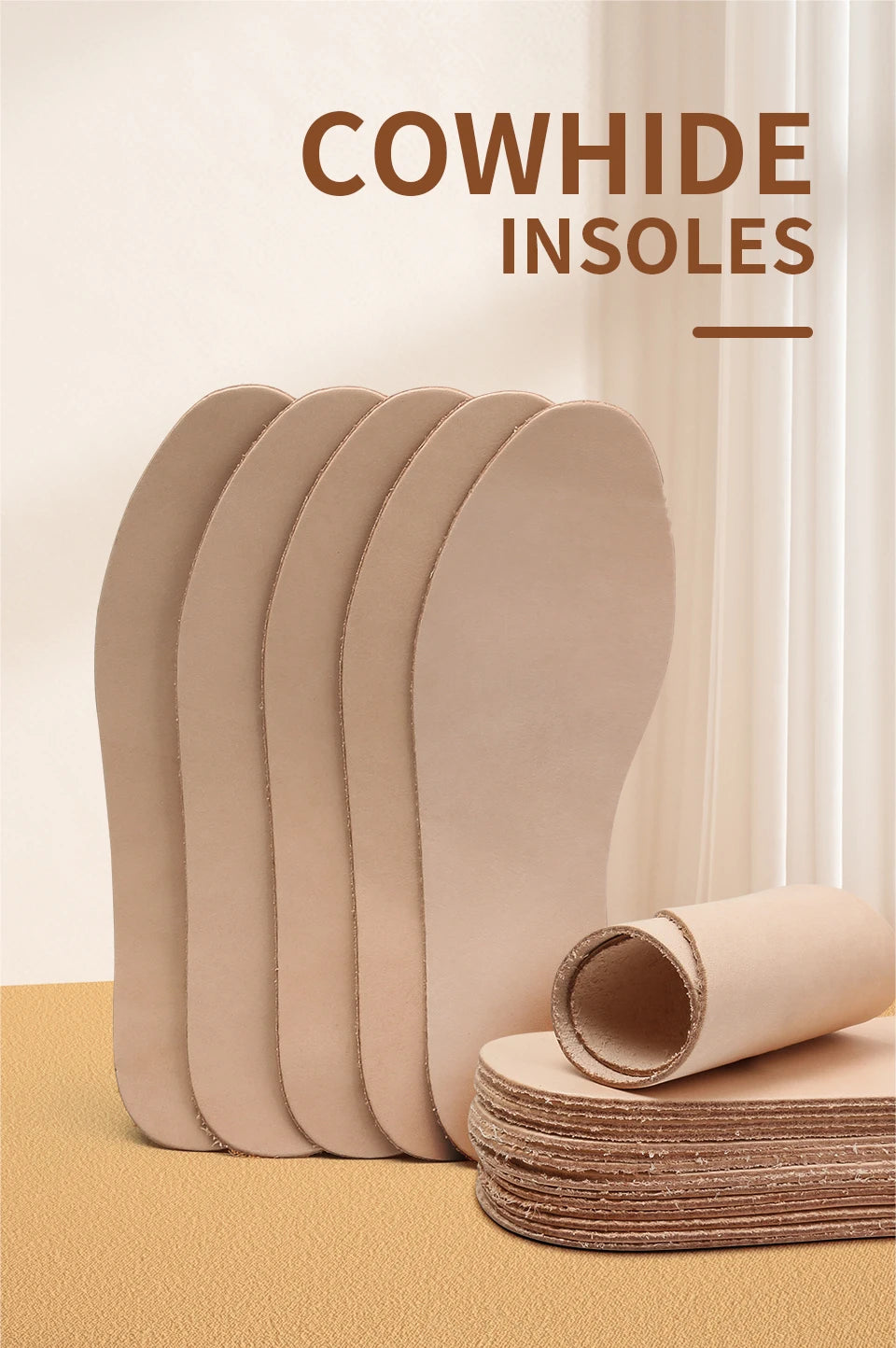 Head Layer Cowhide Insole Breathable and Sweat Absorbing Leather Shoe Pad Thick Genuine Leather Shoe Pad Thin Anti Odor Foot Pad