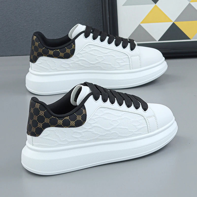 Luxury Men's Shoes 2025 Men Leather Sneakers Thick Soled Board Shoes Tennis Shoes New Casual Shoes Walking Shoes for Men & Women