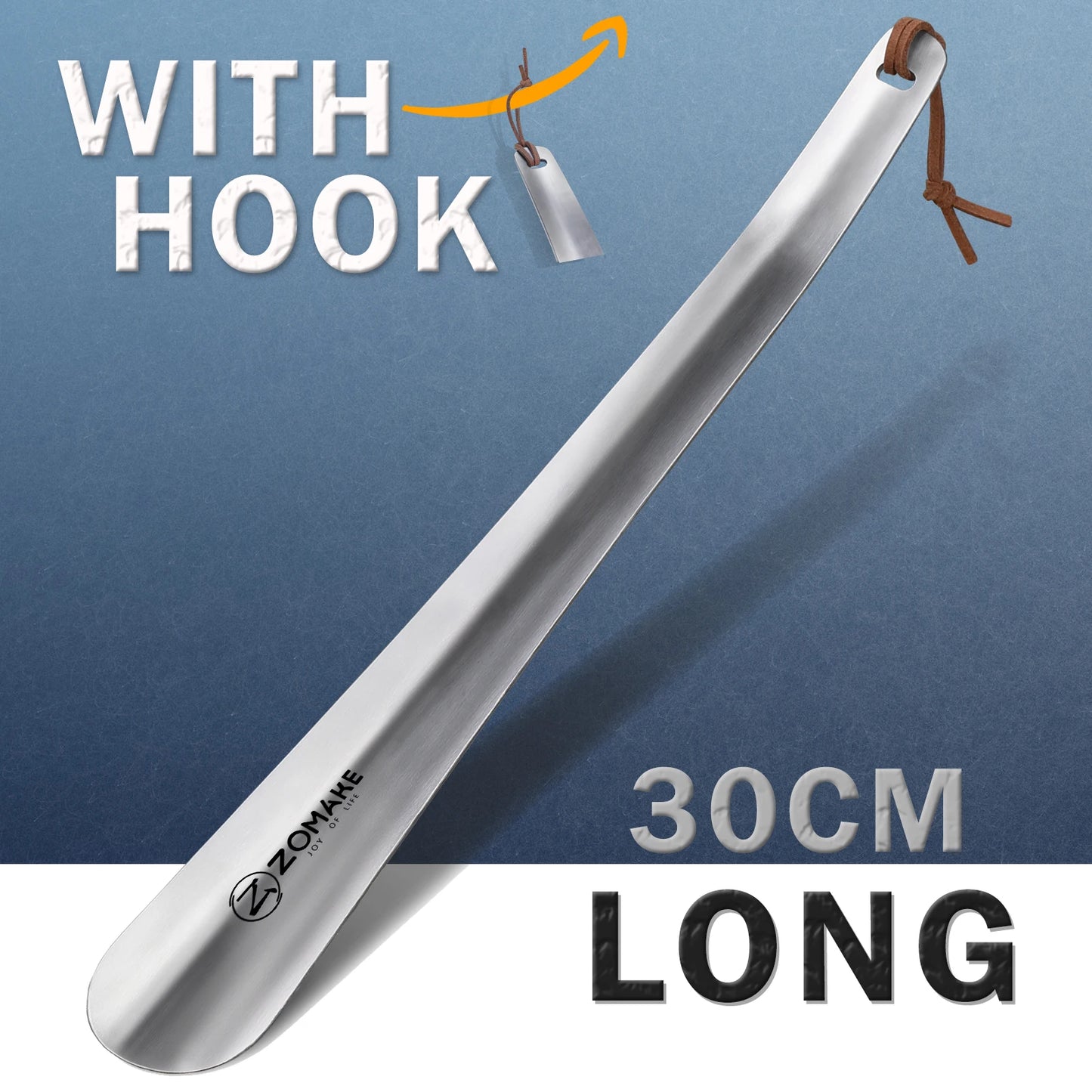 30cm Shoe Lifter Metal Shoe Horns Long Handle Shoe Horn Spoon Shoehorn for Seniors Mens Womens Kidss Stainless Steel Shoehorn