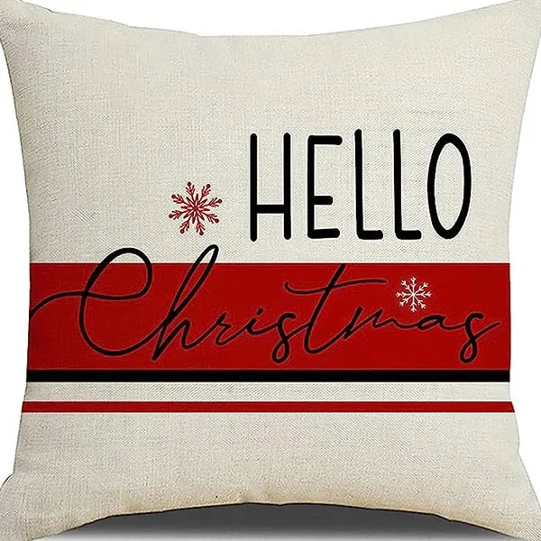 Christmas linen pillowcase, Santa Claus printed pillow, cushion cover, home living room decoration cushion cover