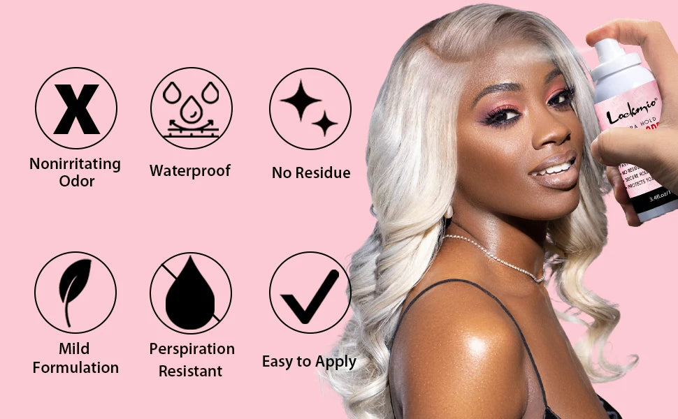 Lace Wig Dyeing and Installation Kit Lace Tint Mousse for Wig Invisible Adhesive Melting Spray for Wigs Front Closure & Remover