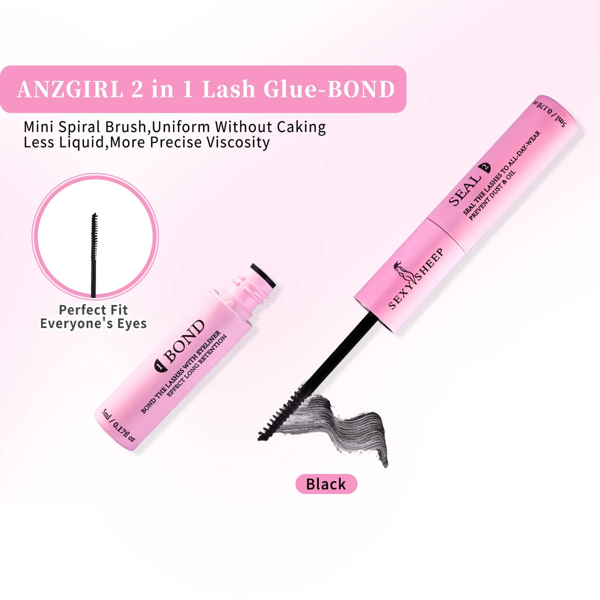 Lash Bond and Seal Waterproof Strong Hold Lash Cluster Glue for Eyelash Long Lasting Eyelash Makeup Tool