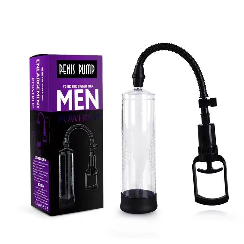 Male Manual Penis Pump Penis Enlarger Negative Pressure Vacuum Pump Big Dick Erection Enhancement Trainer Equipment Adult SexToy