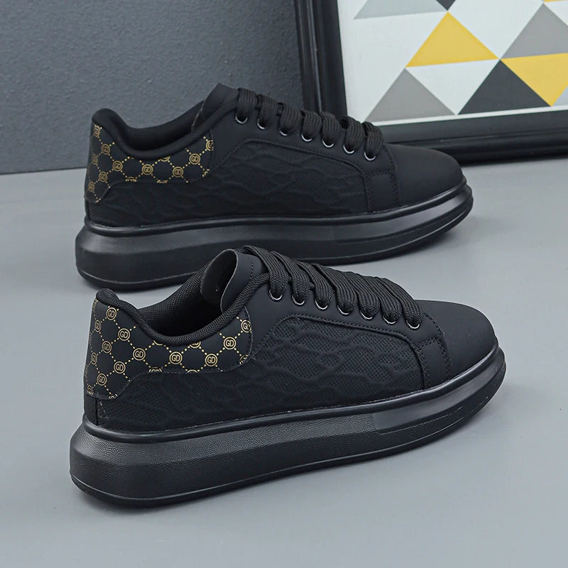 Luxury Men's Shoes 2025 Men Leather Sneakers Thick Soled Board Shoes Tennis Shoes New Casual Shoes Walking Shoes for Men & Women