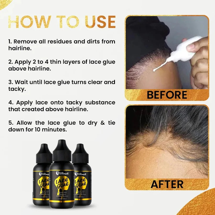 38ML Wig Glue Lace Glue for Lace Front Wigs, Extra Hold Lace Front Wig Glue Hair Replacement Adhesive