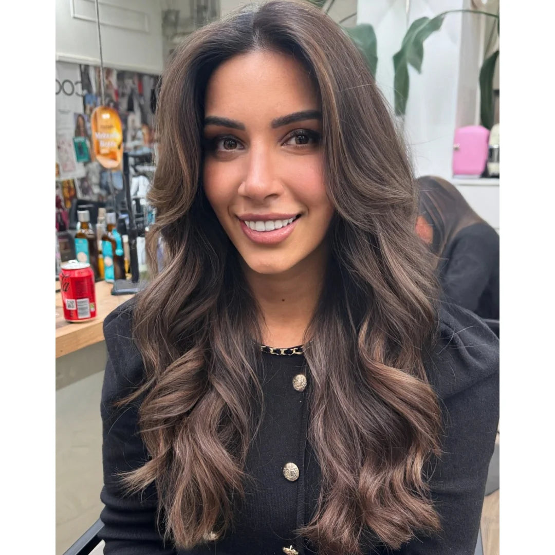 Long Natural Wavy Chestnut brown Wig Realistic And Natural Luxury Synthetic Lace Wigs For Women Cosplay Party