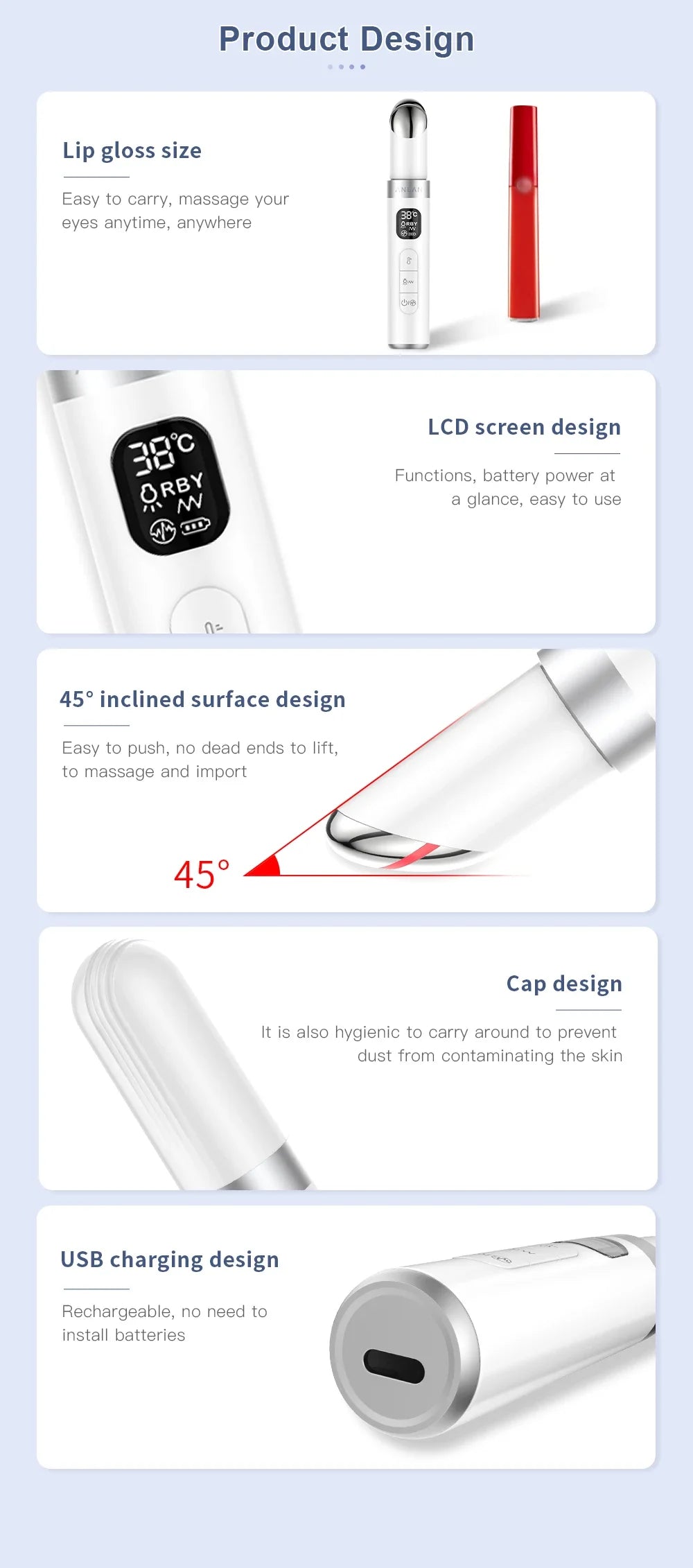 Electric Eye Massager EMS Microcurrent Eye Care Remove Dark Circles Eye Bags Vibration Hot Massage Relax Eye Massage Instrument