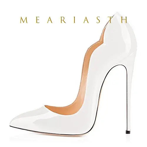 12cm Heels Women Patent Leather High Thin Heel Shoes Office Nightclub Pointed Toe V-mouth Single Shoes Wedding Party Women Pumps